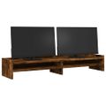vidaXL Stojan na monitor dymový dub 100x24x16 cm kompozitné drevo