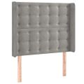vidaXL Čelo postele so záhybmi bledosivé 93x16x118/128 cm zamat