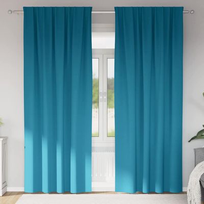 vidaXL Záclony na zatemnenie s krúžkami 2 pcs Tyrkysová 245 x 140 cm