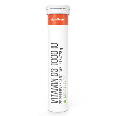 Šumivý Vitamín D3 1000 IU - GymBeam, 20 tab.