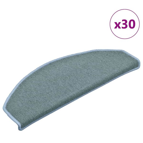 vidaXL Schodové rohože 30 ks 65x24x4 cm morsko modré polkruhové veľké