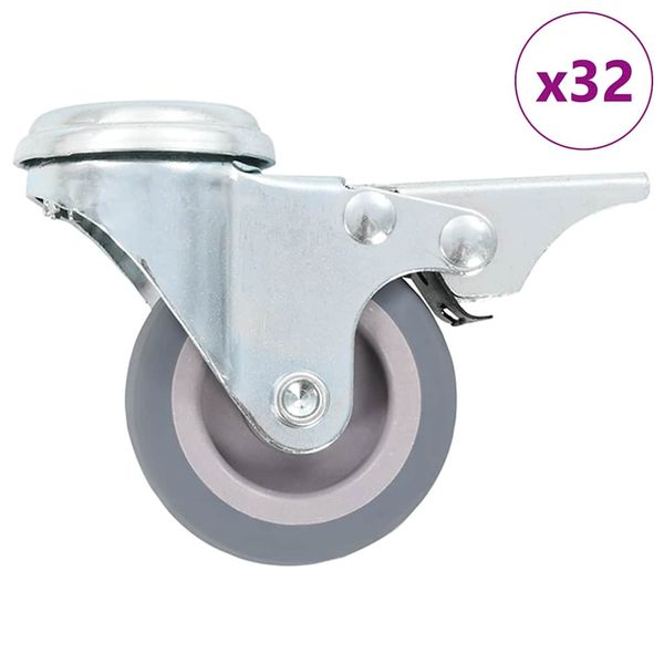 vidaXL Otočné kolieska s otvorom na skrutku 32 ks, 50 mm