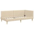 vidaXL Rohový rám postele Krémová 90 cm x 190 cm Tkanina a preglejka