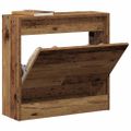 vidaXL Skriňa na topánky 60 x 21 x 57 cm Kompozitné drevo Staré drevo