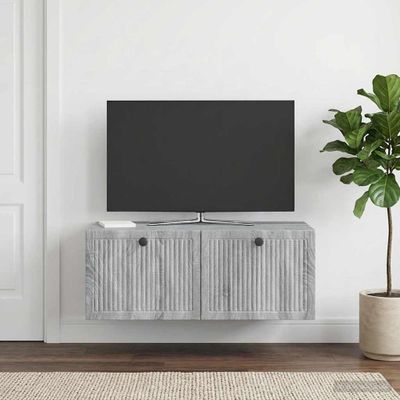 vidaXL Nástenná TV skrinka Nástenný Sivá sonoma 78,5 x 41 x 30 cm