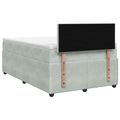 vidaXL Posteľ boxspring s matracom Svetlosivá 120 x 200 cm Zamat