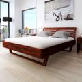 vidaXL Rám postele s 2 nočnými stolíkmi, akáciové drevo, 180x200 cm