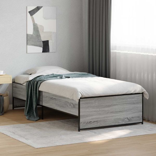 vidaXL Rám postele Sivý Sonoma 80 x 200 cm Kompozitné drevo
