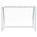 vidaXL Detské futbalové bránky 2 ks s loptou biele 64x35x48 cm kovové
