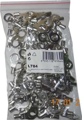 Očko káblové 8,4 mm, kábel 4-6 mm² (RNB 5,5-8), balenie 100 ks