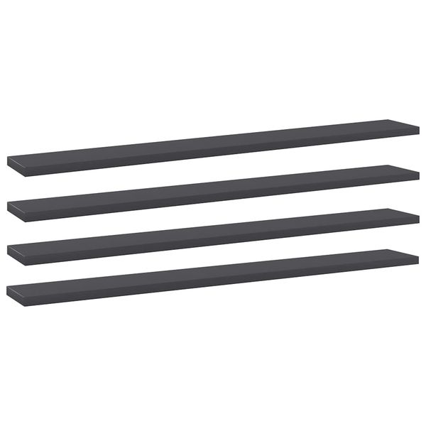 vidaXL Prídavné police 4 ks, sivé 80x10x1,5 cm, drevotrieska