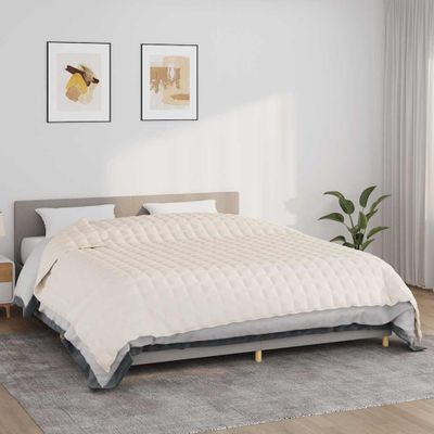 vidaXL Záťažová prikrývka bledokrémová 235x290 cm 15 kg látka