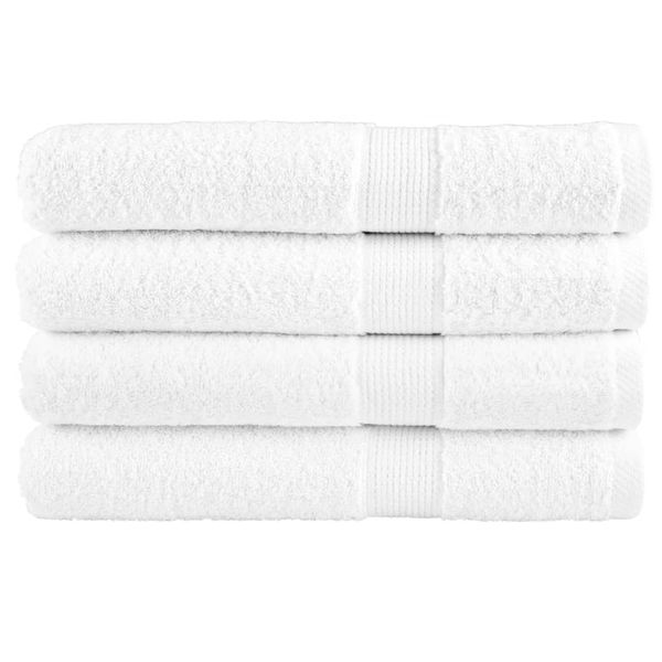 vidaXL Prémiové uteráky SOLUND 4 ks biele 100x200 cm 600 g/m2