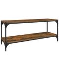 vidaXL TV skrinka dymový dub 100x33x41 cm spracované drevo a oceľ