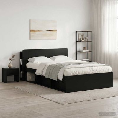 vidaXL Čelo postele skrinka s úložiskom Čierny 135 x 18,5 x 80 cm