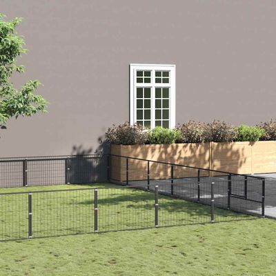 vidaXL Koterec pre psov čierny 54 m² oceľ