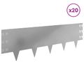 vidaXL Obrubník trávnika 20 ks 100 x 30 cm Oceľ Strieborná