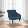 VidaXL Kreslo modré 63x76x80 cm zamat