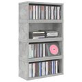 vidaXL Roh na skladovanie CD 4 ks Betónovo sivá 40 x 17 x 17 cm