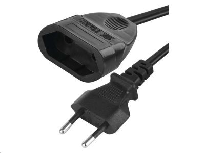 Dvojžilový pohyblivý prívod EMOS PC01301 / 1,5 m / 1 zásuvka / čierna / PVC / 0,75 mm2