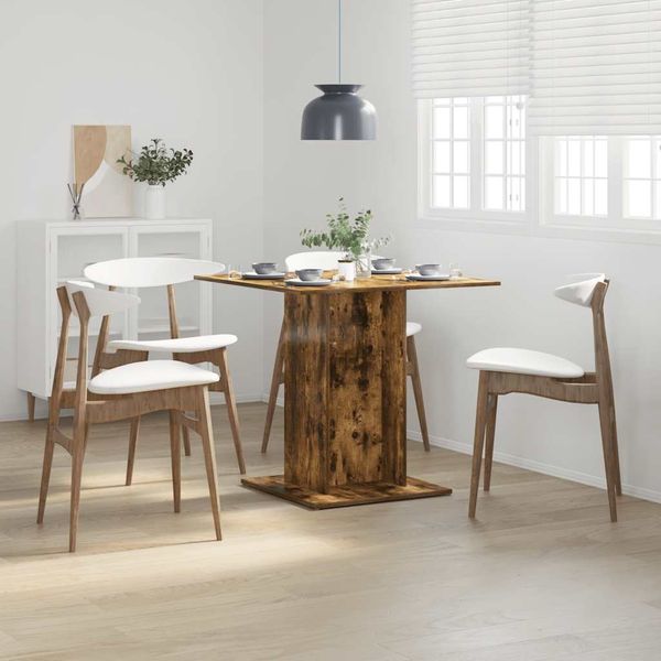 vidaXL Jedálenský stôl dymový dub 80x80x75 cm spracované drevo