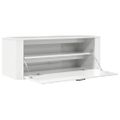 vidaXL Botník lesklý biely 100x35x38 cm spracované drevo