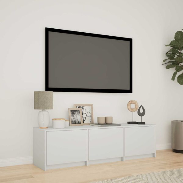 vidaXL TV skriňa s LED Biely 140 x 34 x 40 cm Konštruované drevo