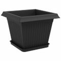 vidaXL Kvetináče 24 ks Čierna Plast