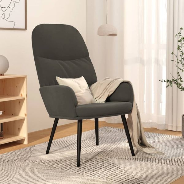 vidaXL Relaxačné kreslo tmavosivé zamatové