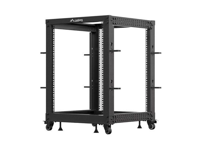 LANBERG OTVORENÝ RACK 15U 19'' 600X600-1100 NASTAVITEĽNÝ ČIERNY