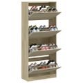 vidaXL Botník so 4 výklopnými zásuvkami dub sonoma 80x34x187,5 cm