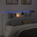 vidaXL Čelo postele so storage a LED Biela Kompozitné drevo