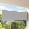 vidaXL Zaťahovacia bočná markíza na terasu 120x300 cm, sivá