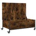 vidaXL Konferenčný stolík+kolieska, tmavý dub 91x55x34 cm