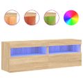 vidaXL TV nástenné skrinky s LED svetlami 2 ks dub sonoma 60x30x40 cm