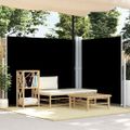 vidaXL Zaťahovacia bočná markíza čierna 180x600 cm