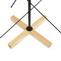 vidaXL Kovový vianočný stromček s drevenou základňou čierny 120 cm