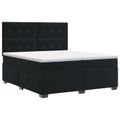 vidaXL Posteľ boxspring s matracom Čierna 200 x 200 cm Zamat