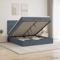 vidaXL Ottoman posteľ s matracom a LED Tmavosivá 160 x 200 cm Zamat