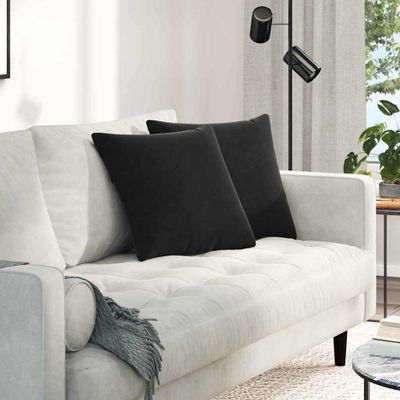 vidaXL Vankúše na pohovku 2 pcs Čierna 45 x 45 cm Kordúrová tkanina