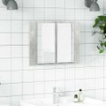 vidaXL LED kúpeľňová zrkadlová skrinka betónová sivá 60x12x45 cm akryl