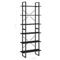 vidaXL Vysoký regál čierny 80x30x210 cm drevotrieska