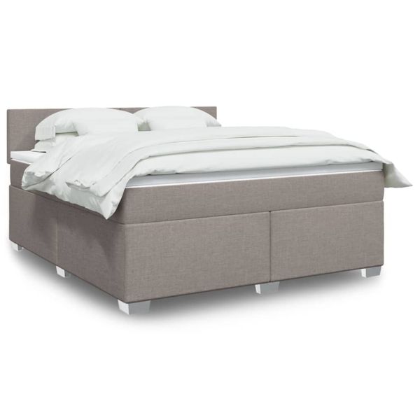 vidaXL Posteľný rám boxspring s matracom sivohned 180x200 cm látka