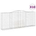 vidaXL Oblúkové gabiónové koše 10ks 400x50x160/180cm pozink. železo