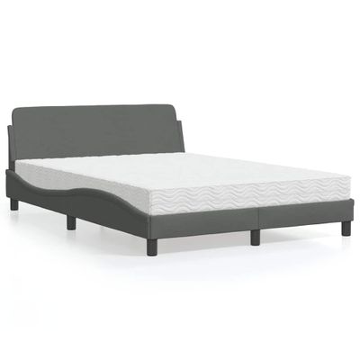 vidaXL Posteľ s matracom Dover tmavosivá 120x200 cm látka