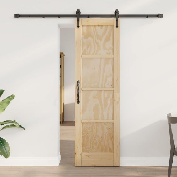 vidaXL Posuvné dvere ORKDAL Prírodná a čierna 61 x 198,5 cm