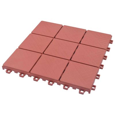 vidaXL Dlažba na terasu 10 pcs Červená 30,5 x 30,5 x 2,2 cm