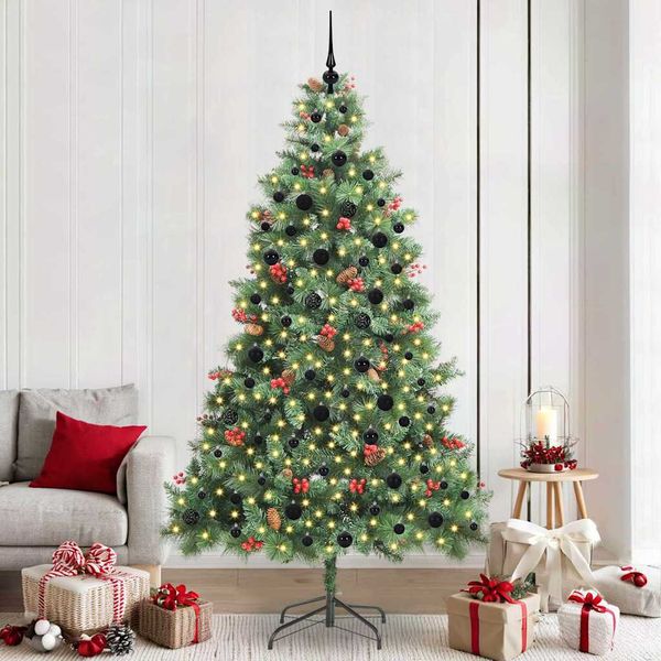 vidaXL Umelý vianočný stromček Zelená 240 cm PVC a kov