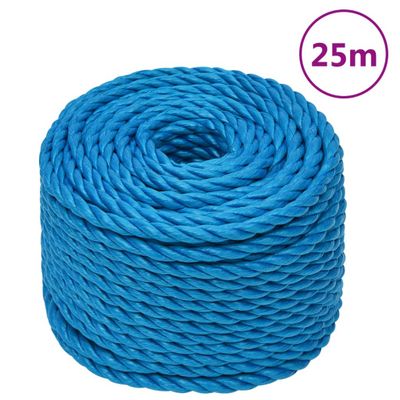vidaXL Pracovné lano modré 10 mm 25 m polypropylén