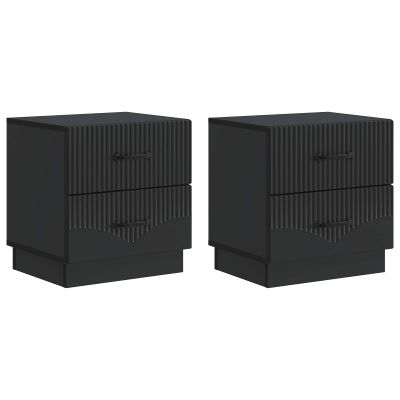 vidaXL Nočný stolík 2 pcs Čierna 43 x 34,5 x 44,5 cm Kompozitné drevo